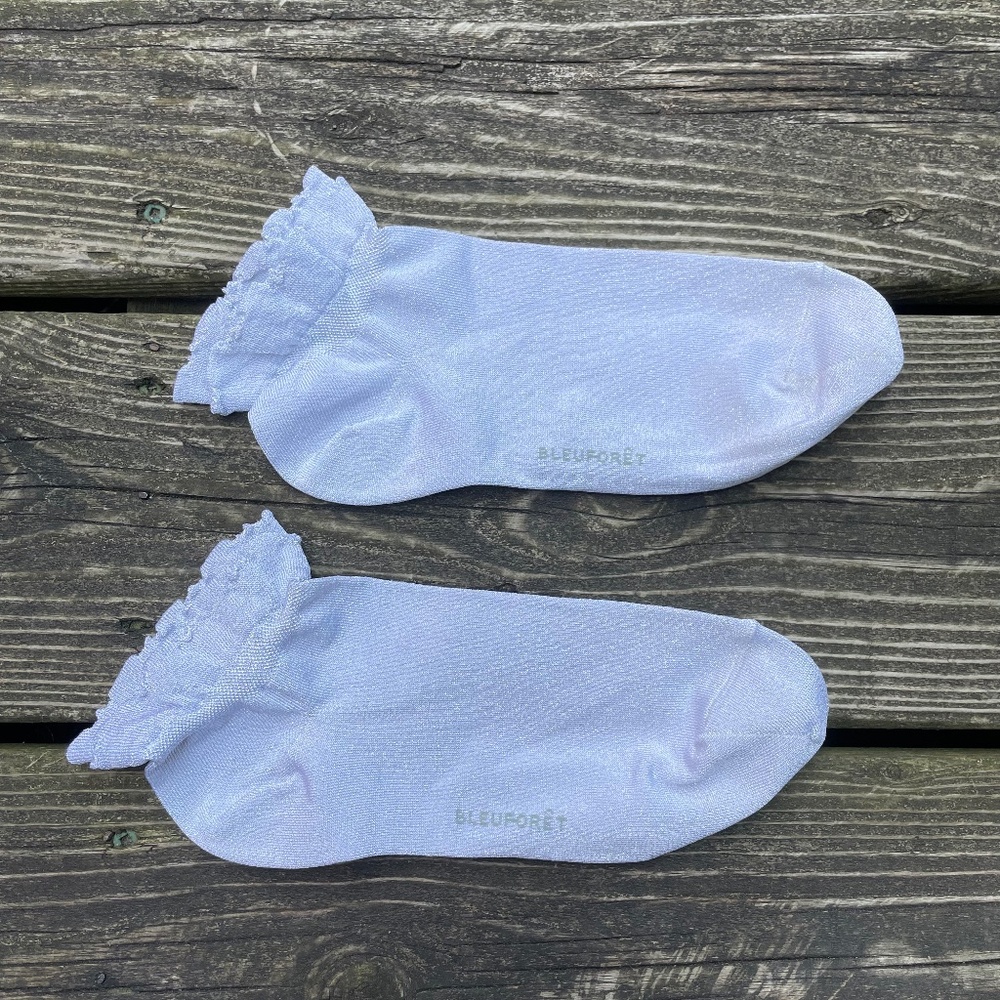 Bleuforet Women's Ruffle Glitter Ankle Socks